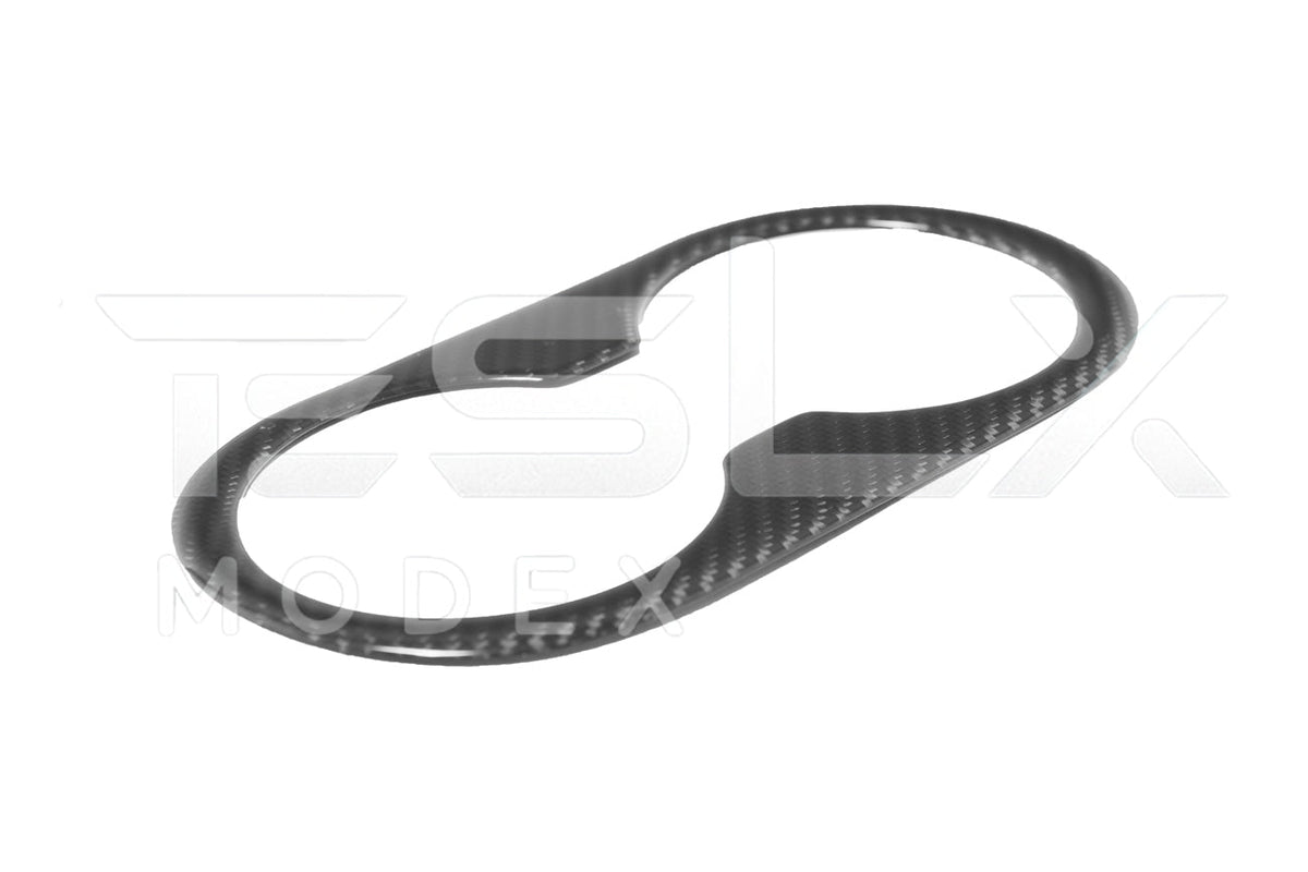 2020-23 Tesla Model 3 20-24 Y Carbon Fiber Interior Rear Water Cup Frame image 11