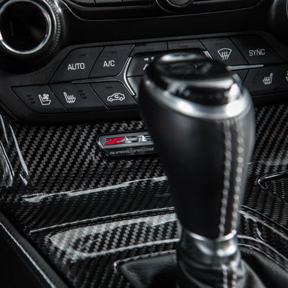 Corvette C7 | Carbon Fiber Center Console Bezel Cup Holder Trim Panel image 6