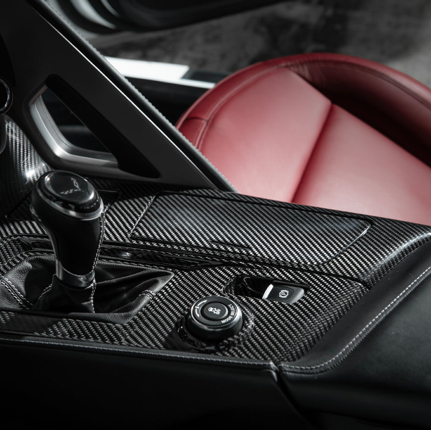 Corvette C7 | Carbon Fiber Center Console Bezel Cup Holder Trim Panel image 7