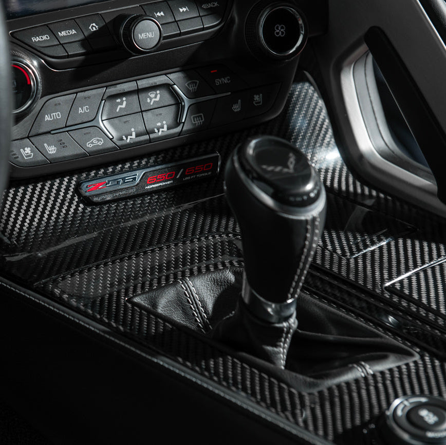 Corvette C7 | Carbon Fiber Center Console Bezel Cup Holder Trim Panel image 8