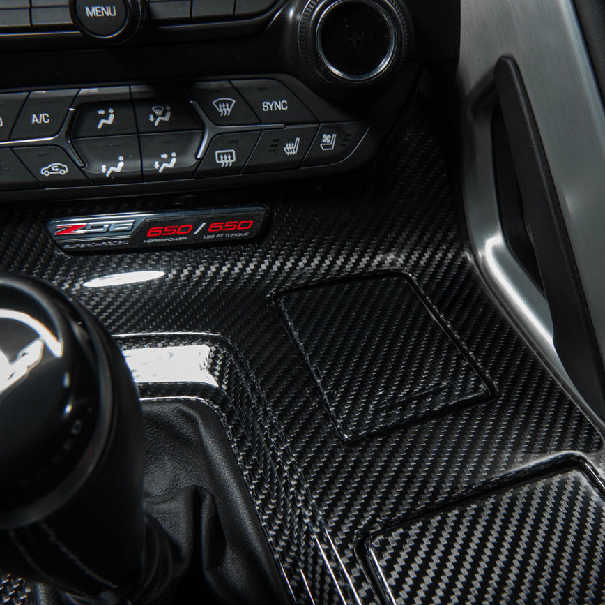 Corvette C7 | Carbon Fiber Center Console Bezel Cup Holder Trim Panel image 14