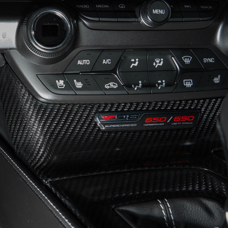 Corvette C7 | Carbon Fiber Center Console Bezel Cup Holder Trim Panel image 15