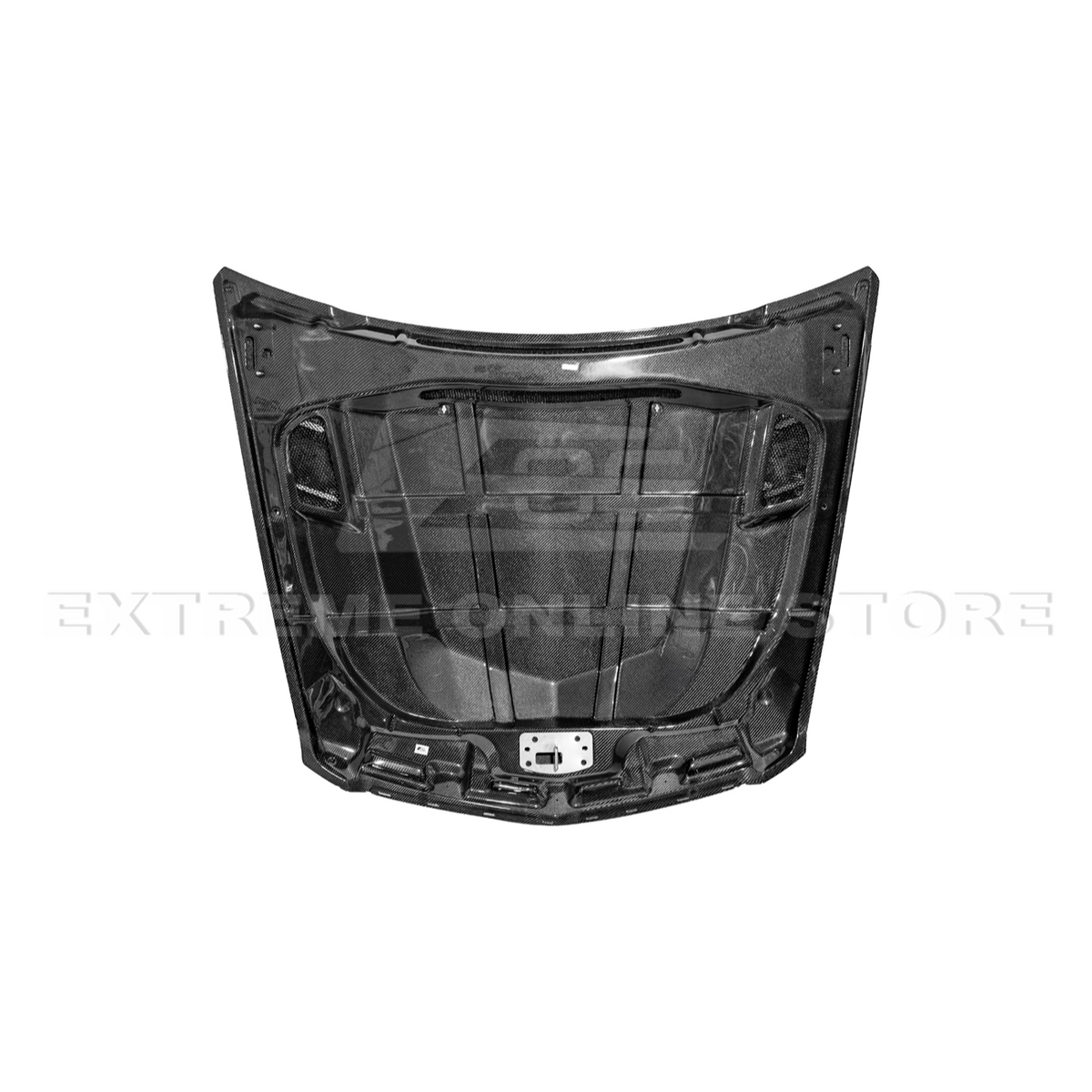 2009-15 Cadillac CTS-V Double Sided CARBON FIBER Middle Vented Front Bumper Hood image 3