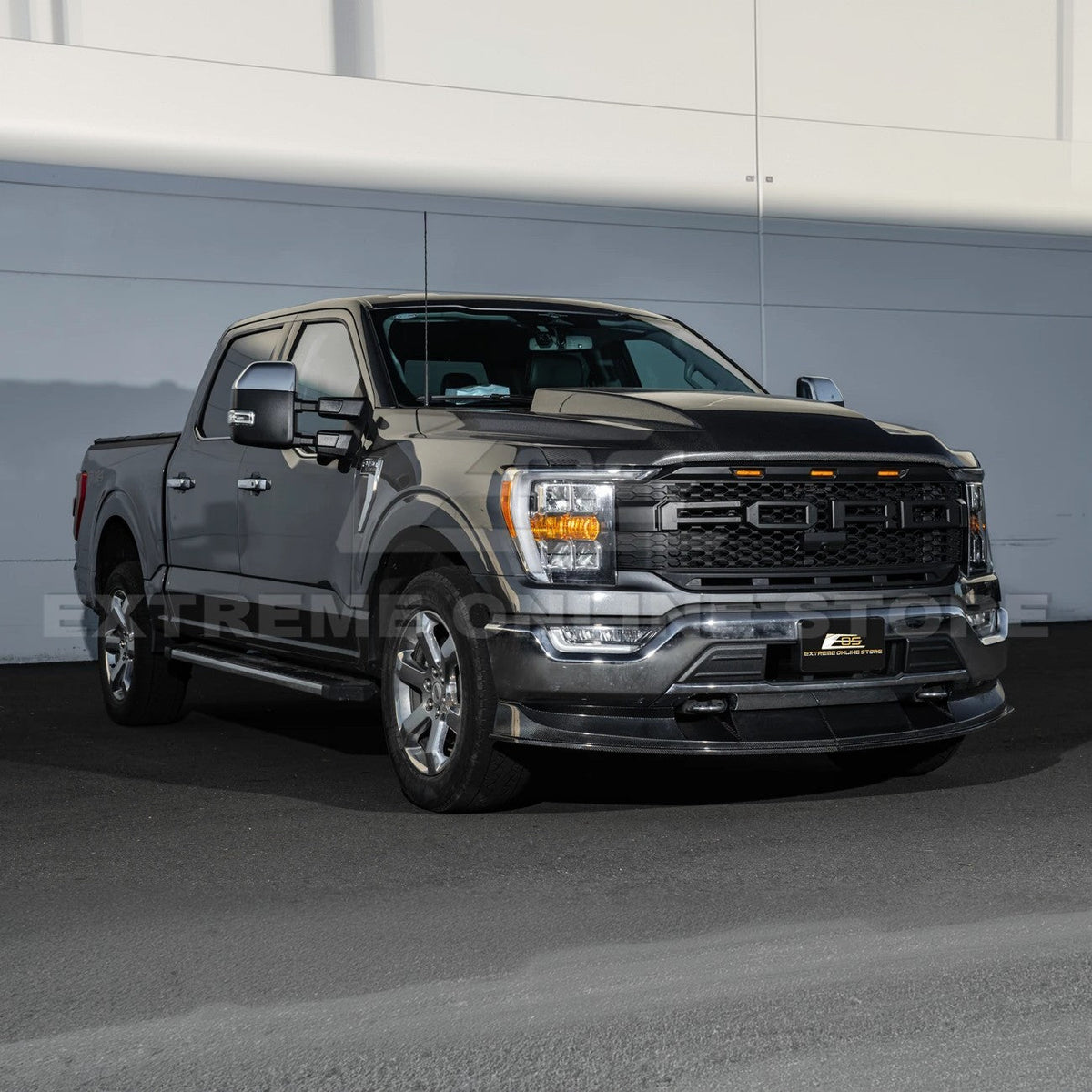 2021-Up Ford F-150 EOS Performance CARBON FIBER 2Pcs Front Bumper Lip Splitter image 8
