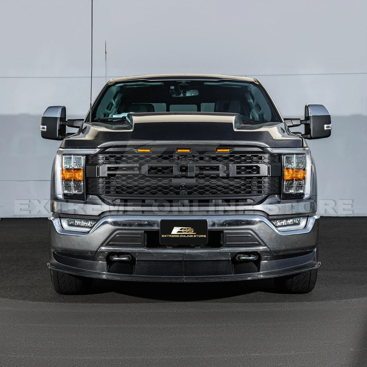 2021-Up Ford F-150 EOS Performance CARBON FIBER 2Pcs Front Bumper Lip Splitter image 6