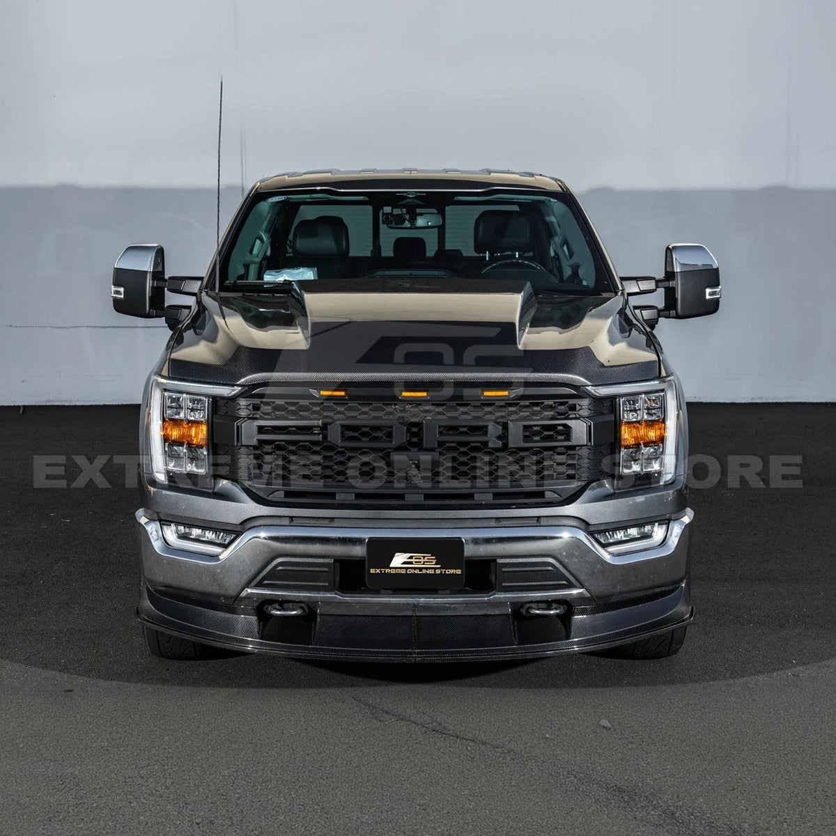 2021-Up Ford F-150 EOS Performance CARBON FIBER 2Pcs Front Bumper Lip Splitter image 7