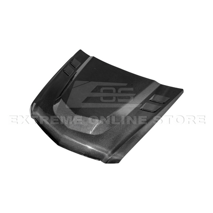 2009-15 Cadillac CTS-V Double Sided CARBON FIBER Middle Vented Front Bumper Hood image 12