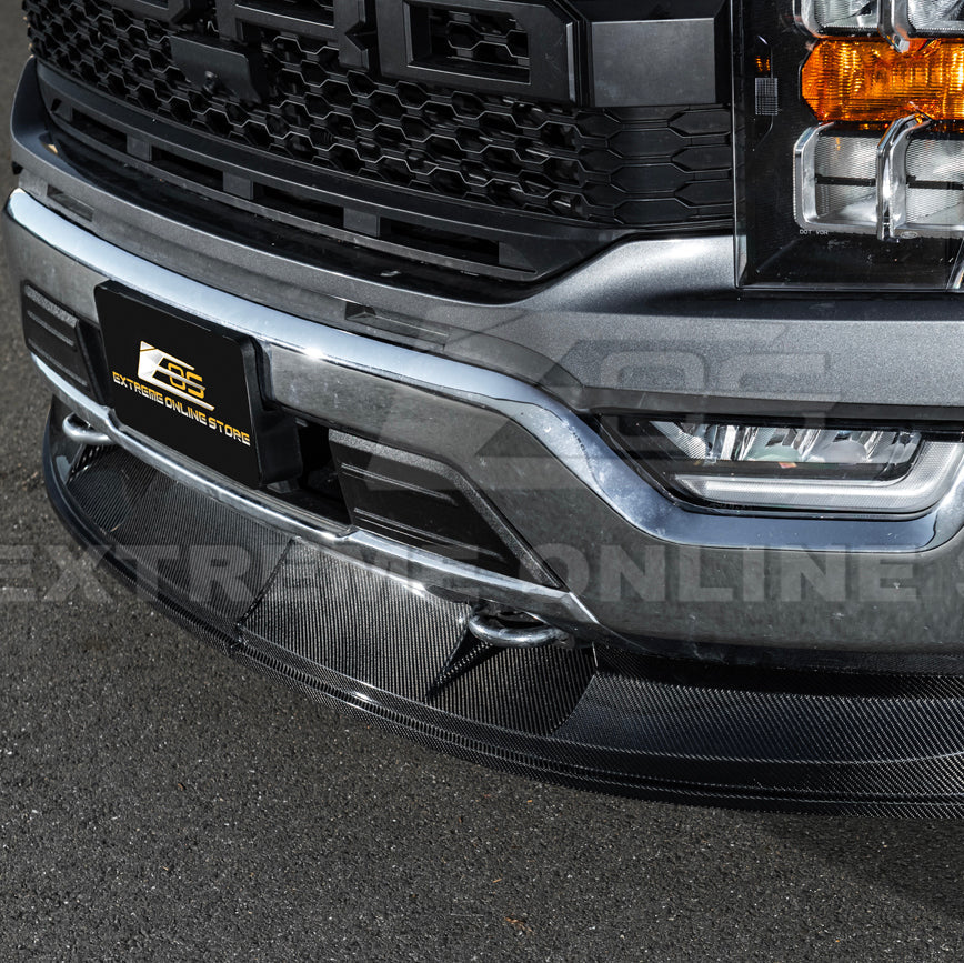 2021-Up Ford F-150 EOS Performance CARBON FIBER 2Pcs Front Bumper Lip Splitter image 17