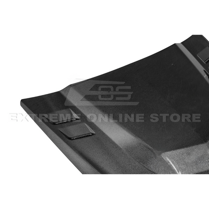 2009-15 Cadillac CTS-V Double Sided CARBON FIBER Middle Vented Front Bumper Hood image 13