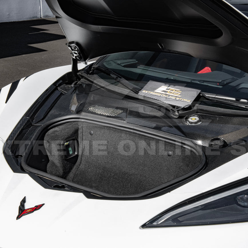 Corvette C8 DRY CARBON FIBER Front Trunk Trim Cover Kit image 49