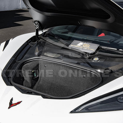 Corvette C8 DRY CARBON FIBER Front Trunk Trim Cover Kit image 49