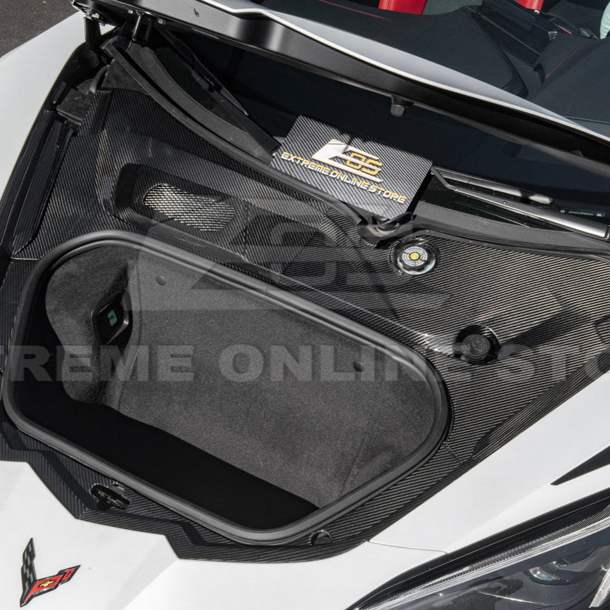 Corvette C8 DRY CARBON FIBER Front Trunk Trim Cover Kit image 69