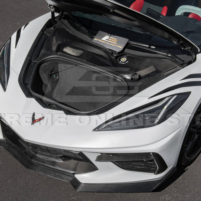 Corvette C8 DRY CARBON FIBER Front Trunk Trim Cover Kit image 4