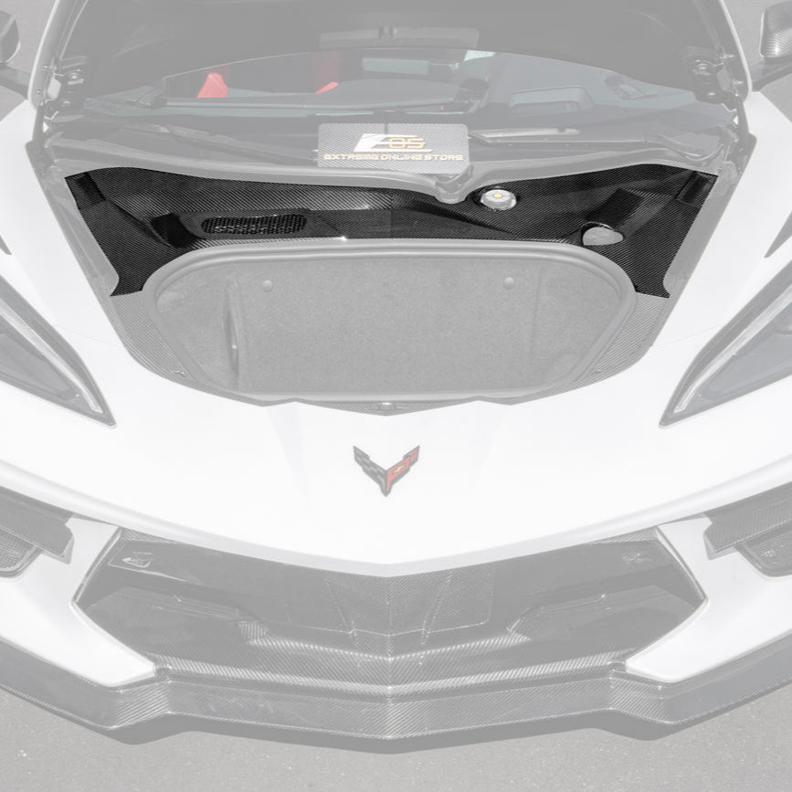 Corvette C8 DRY CARBON FIBER Front Trunk Trim Cover Kit image 30