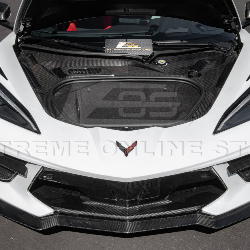 Corvette C8 DRY CARBON FIBER Front Trunk Trim Cover Kit image 32
