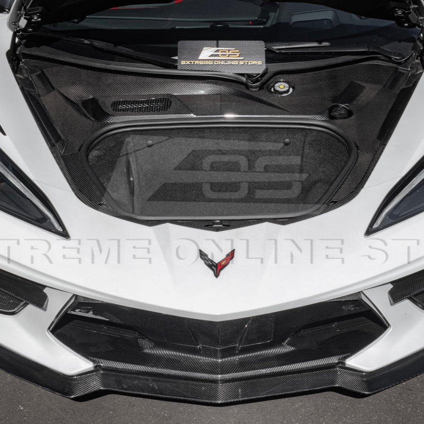 Corvette C8 DRY CARBON FIBER Front Trunk Trim Cover Kit image 50