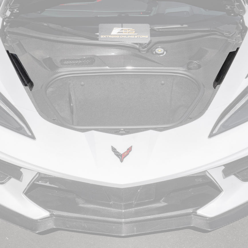 Corvette C8 DRY CARBON FIBER Front Trunk Trim Cover Kit image 68