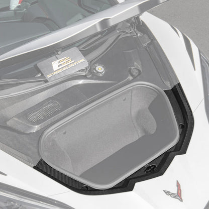 Corvette C8 DRY CARBON FIBER Front Trunk Trim Cover Kit image 48