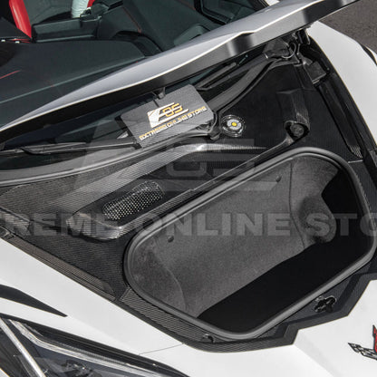 Corvette C8 DRY CARBON FIBER Front Trunk Trim Cover Kit image 70