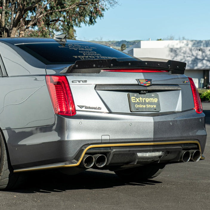 2016-19 Cadillac CTS-V Carbon Fiber Rear Trunk Wing Wickerbill Spoiler image 2