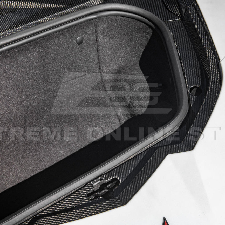 Corvette C8 DRY CARBON FIBER Front Trunk Trim Cover Kit image 53