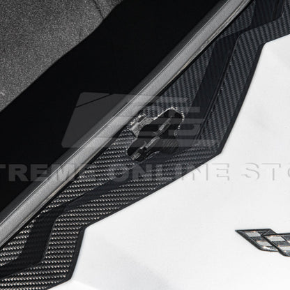 Corvette C8 DRY CARBON FIBER Front Trunk Trim Cover Kit image 9