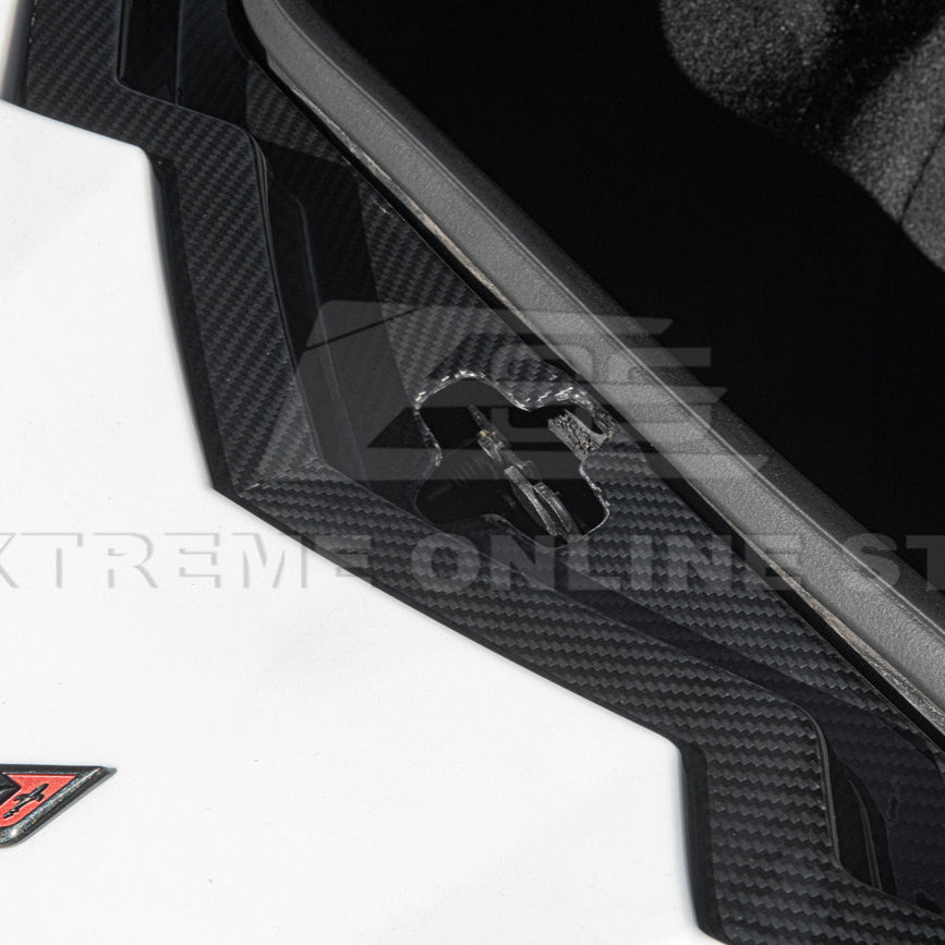 Corvette C8 DRY CARBON FIBER Front Trunk Trim Cover Kit image 55