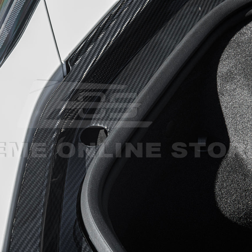 Corvette C8 DRY CARBON FIBER Front Trunk Trim Cover Kit image 10