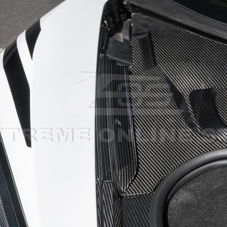 Corvette C8 DRY CARBON FIBER Front Trunk Trim Cover Kit image 71