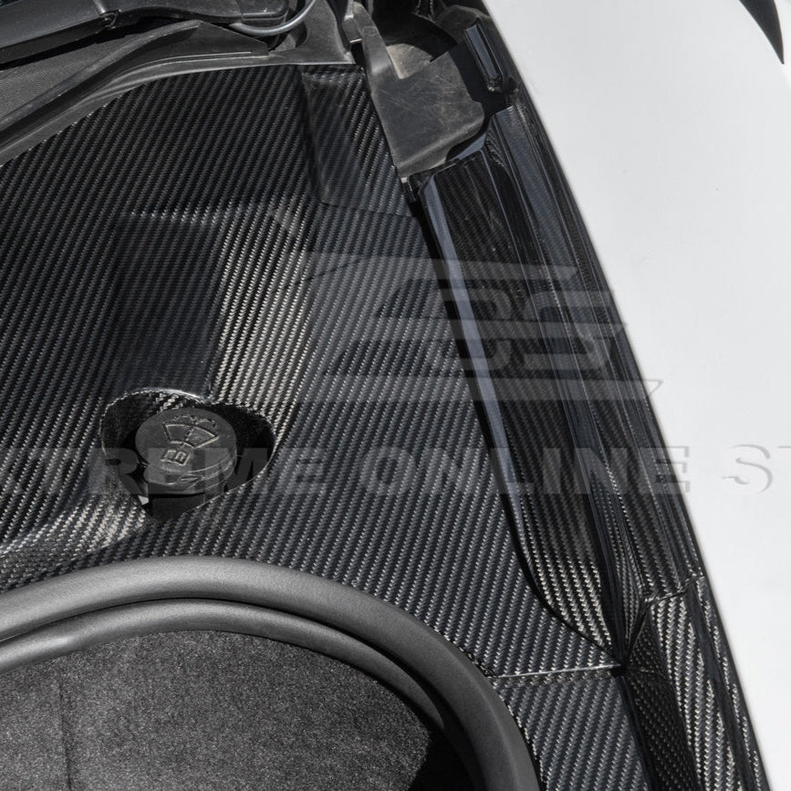 Corvette C8 DRY CARBON FIBER Front Trunk Trim Cover Kit image 13