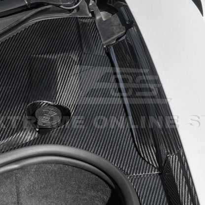 Corvette C8 DRY CARBON FIBER Front Trunk Trim Cover Kit image 13