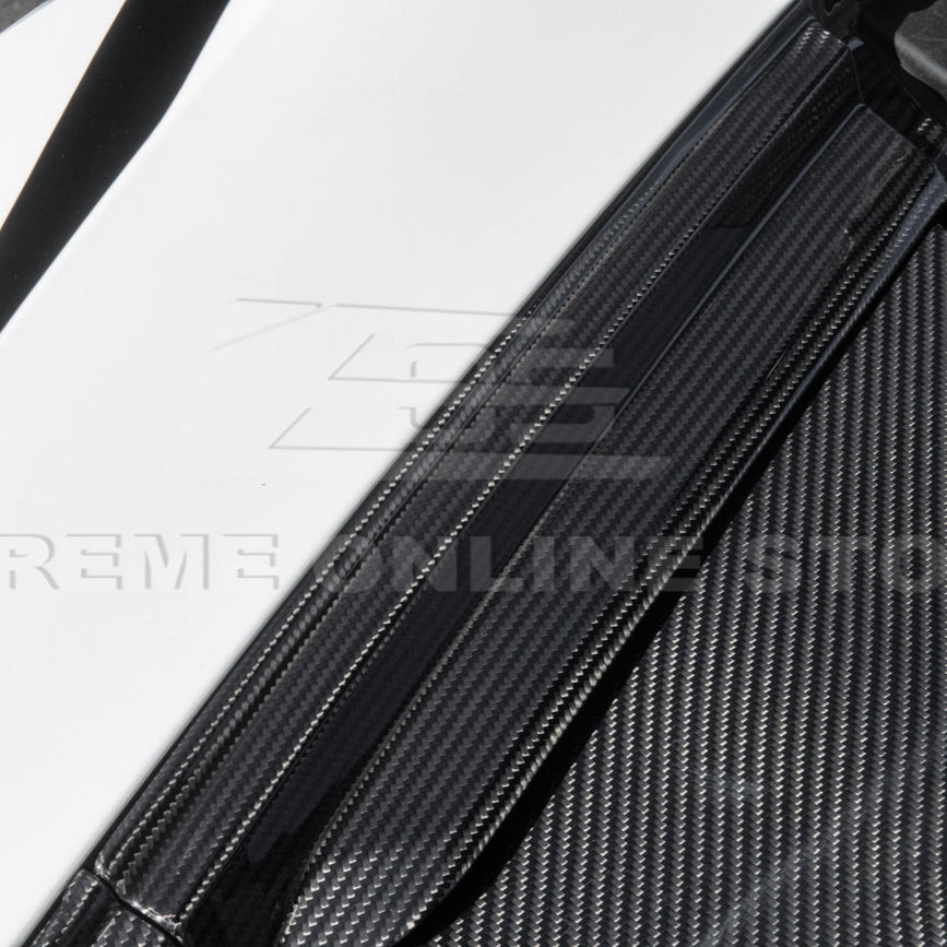 Corvette C8 DRY CARBON FIBER Front Trunk Trim Cover Kit image 14