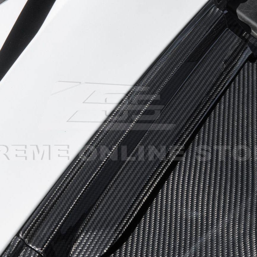 Corvette C8 DRY CARBON FIBER Front Trunk Trim Cover Kit image 73