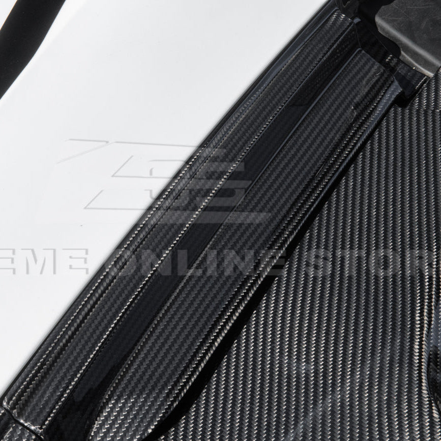 Corvette C8 DRY CARBON FIBER Front Trunk Trim Cover Kit image 36