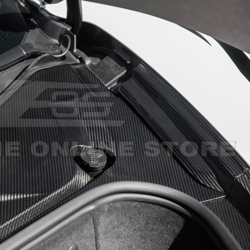 Corvette C8 DRY CARBON FIBER Front Trunk Trim Cover Kit image 16