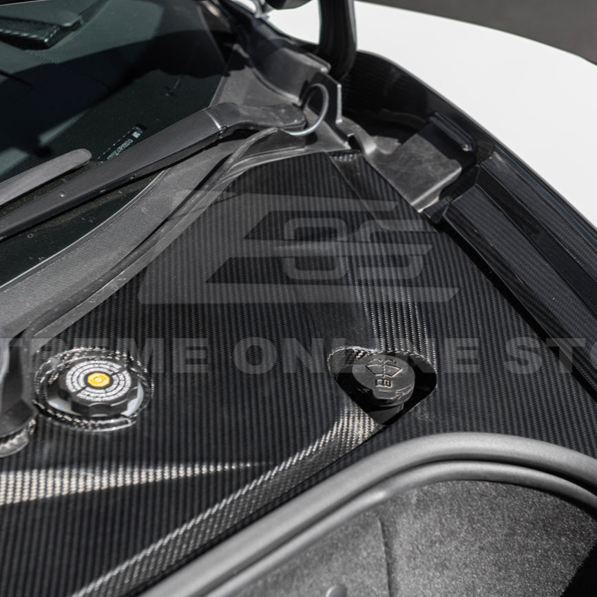 Corvette C8 DRY CARBON FIBER Front Trunk Trim Cover Kit image 39