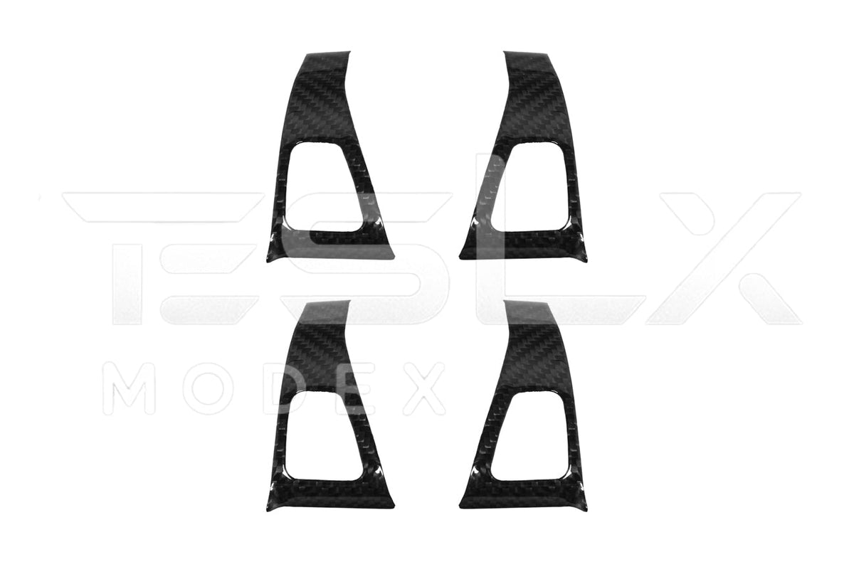 2020-23 Tesla Model 3 20-24 Y Carbon Fiber Interior Door Glass Lifting Panel Cover image 16