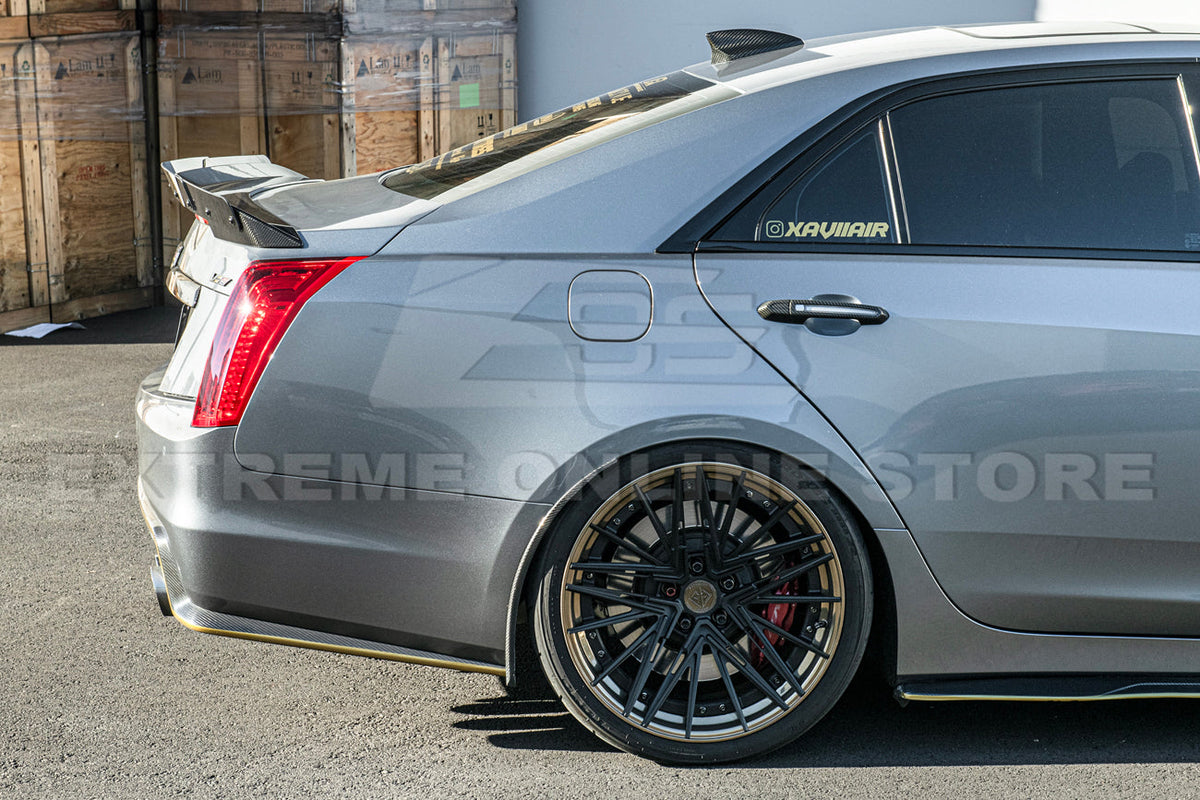 2016-19 Cadillac CTS-V Carbon Fiber Rear Trunk Wing Wickerbill Spoiler image 5
