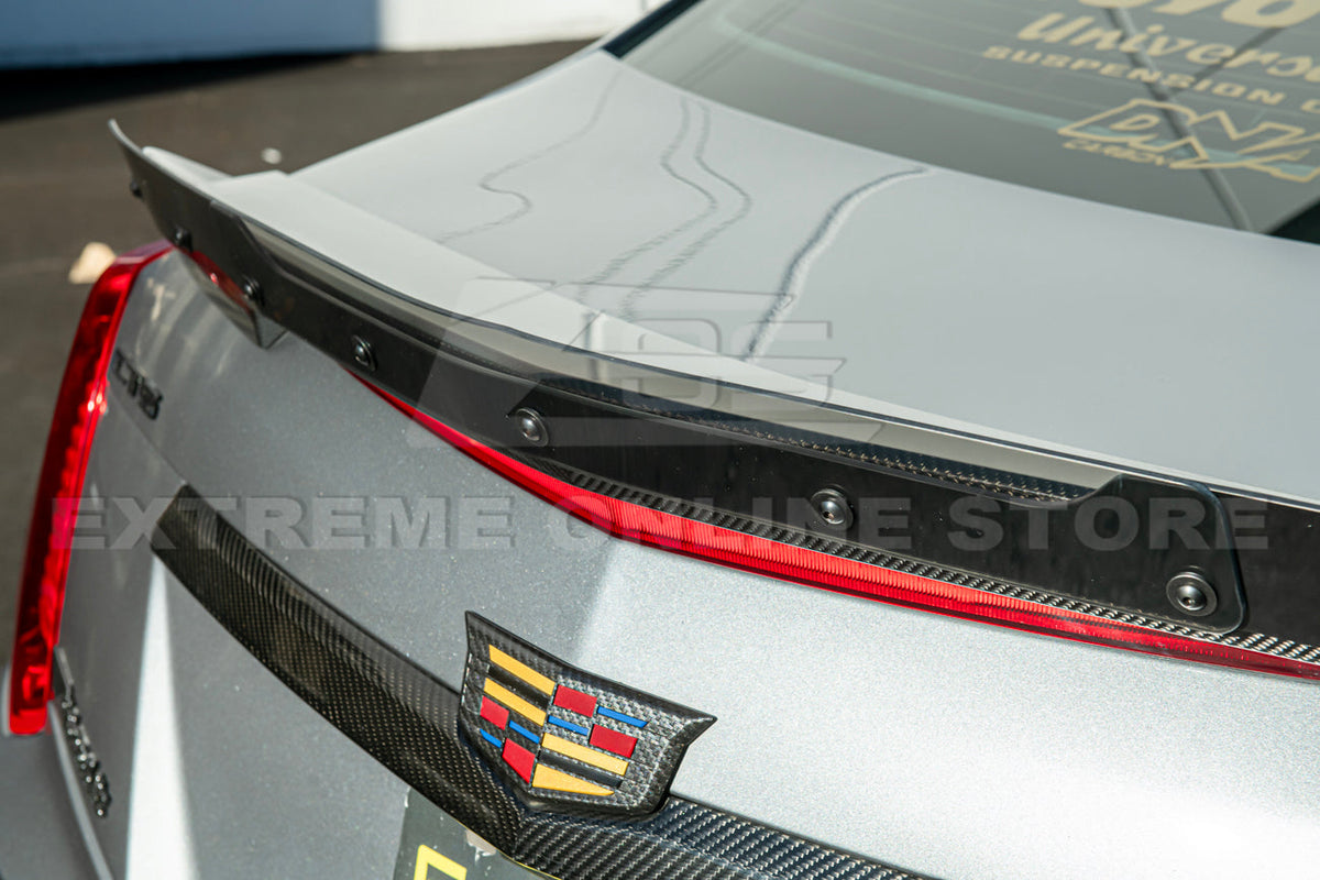 2016-19 Cadillac CTS-V Carbon Fiber Rear Trunk Wing Wickerbill Spoiler image 6