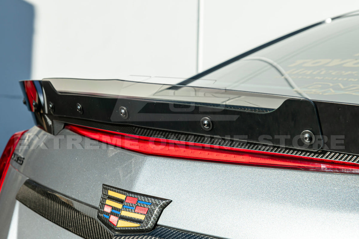 2016-19 Cadillac CTS-V Carbon Fiber Rear Trunk Wing Wickerbill Spoiler image 7