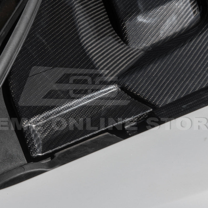 Corvette C8 DRY CARBON FIBER Front Trunk Trim Cover Kit image 19