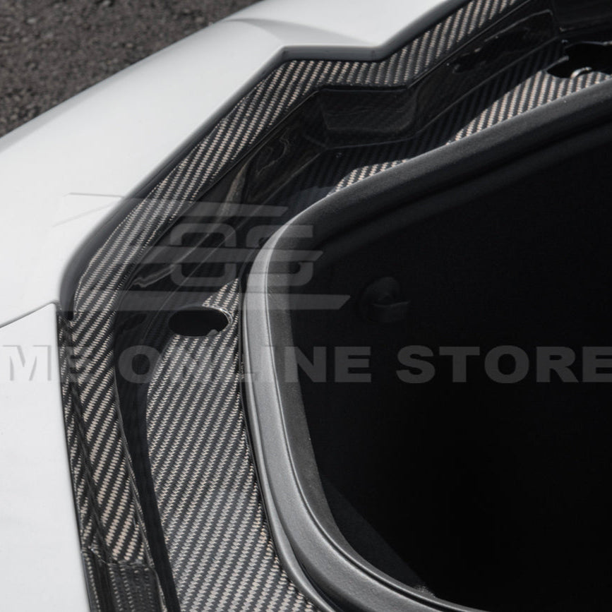Corvette C8 DRY CARBON FIBER Front Trunk Trim Cover Kit image 59