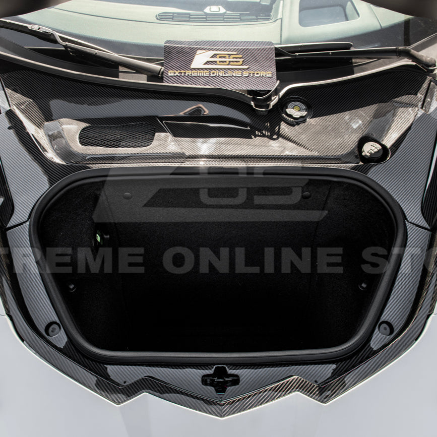 Corvette C8 DRY CARBON FIBER Front Trunk Trim Cover Kit image 7