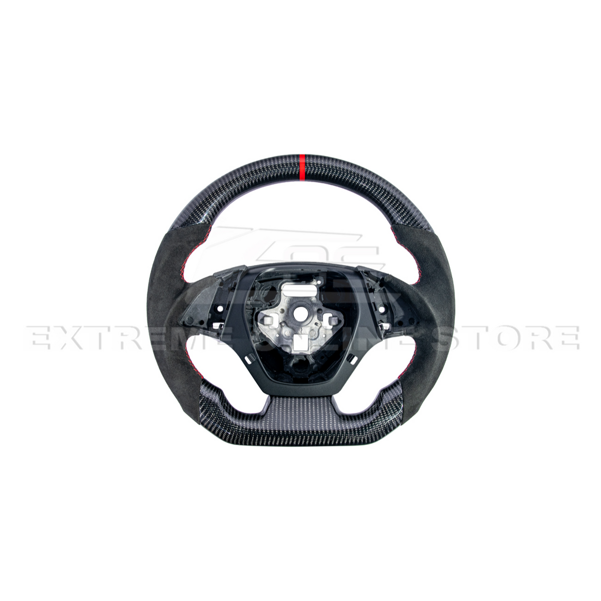2016-2024 CAMARO CARBON FIBER Black Alcantara Red Stripe Steering Wheel image 3