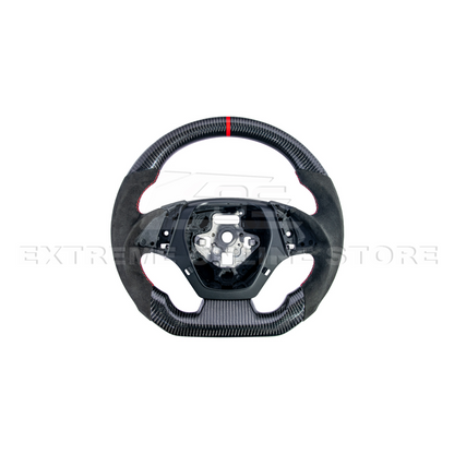 2016-2024 CAMARO CARBON FIBER Black Alcantara Red Stripe Steering Wheel image 3