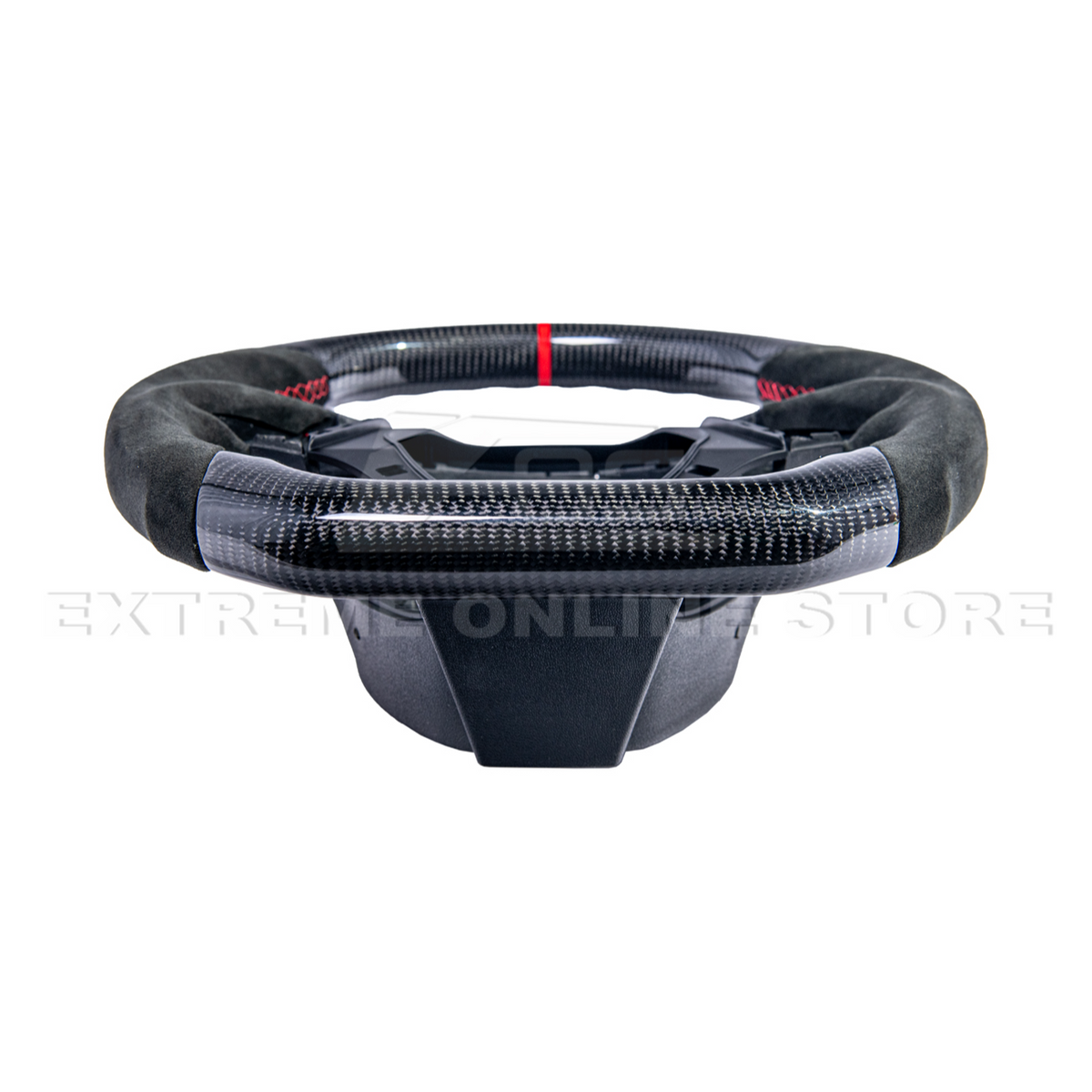 2016-2024 CAMARO CARBON FIBER Black Alcantara Red Stripe Steering Wheel image 7
