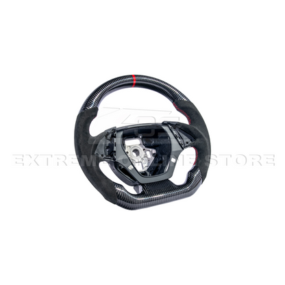 2016-2024 CAMARO CARBON FIBER Black Alcantara Red Stripe Steering Wheel image 4