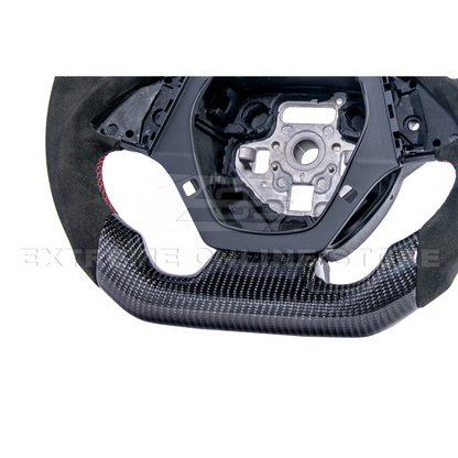 2016-2024 CAMARO CARBON FIBER Black Alcantara Red Stripe Steering Wheel image 11