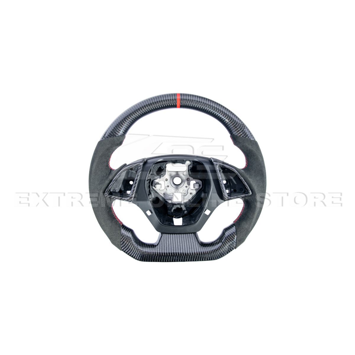 2016-2024 CAMARO CARBON FIBER Black Alcantara Red Stripe Steering Wheel image 13