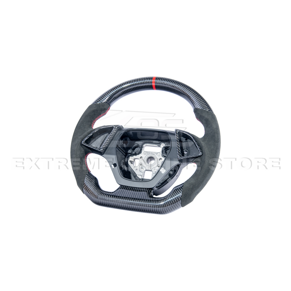 2016-2024 CAMARO CARBON FIBER Black Alcantara Red Stripe Steering Wheel image 14